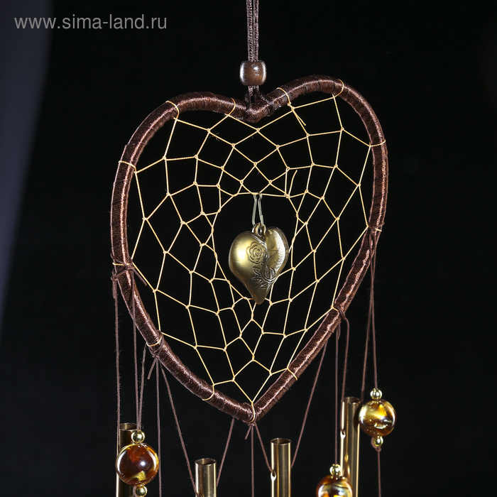 Музыка ветра металл Музыка ветра металл "Сердце с сердечками" 4 трубки 5 колокольчиков d=17 см длина 65 см