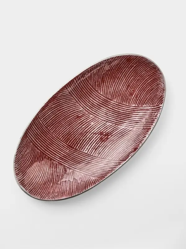 Блюдо, 33&times;8&times;4.2 см, алюминий, бордовое