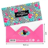 Конверт для денег, 16.5 х 8 см &laquo;С днём Рождения&raquo;, Минни Маус