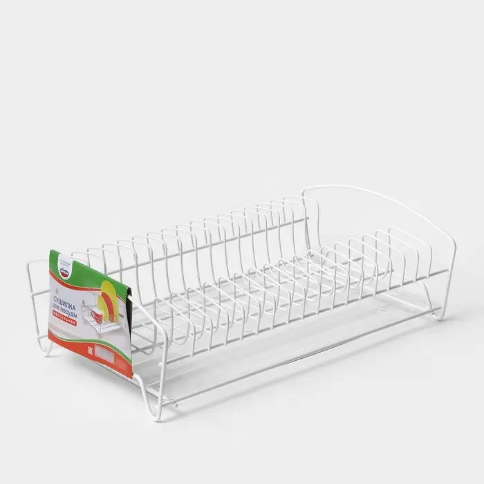 Сушилка для посуды с поддоном, 39&times;25&times;12 см, белый
