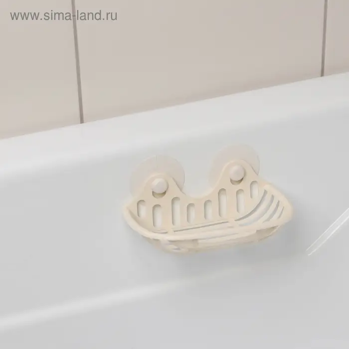Мыльница на присосках Полимербыт, пластик, 16&times;10&times;6.5 см, МИКС
