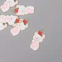 Декор для творчества металл, эмаль "Мишка с цветочком" 2,8х1,5 см Декор для творчества металл, эмаль "Мишка с цветочком" 2,8х1,5 см