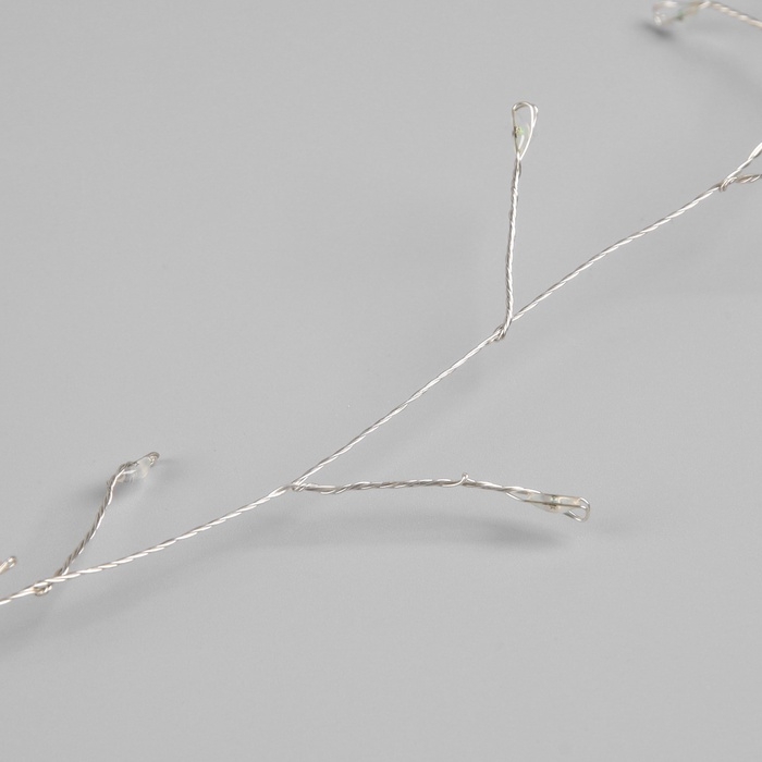 Гирлянда «Мишура» 50 м роса, IP44, серебристая нить, 1500 LED, 8 режимов, свечение мульти, 36 В