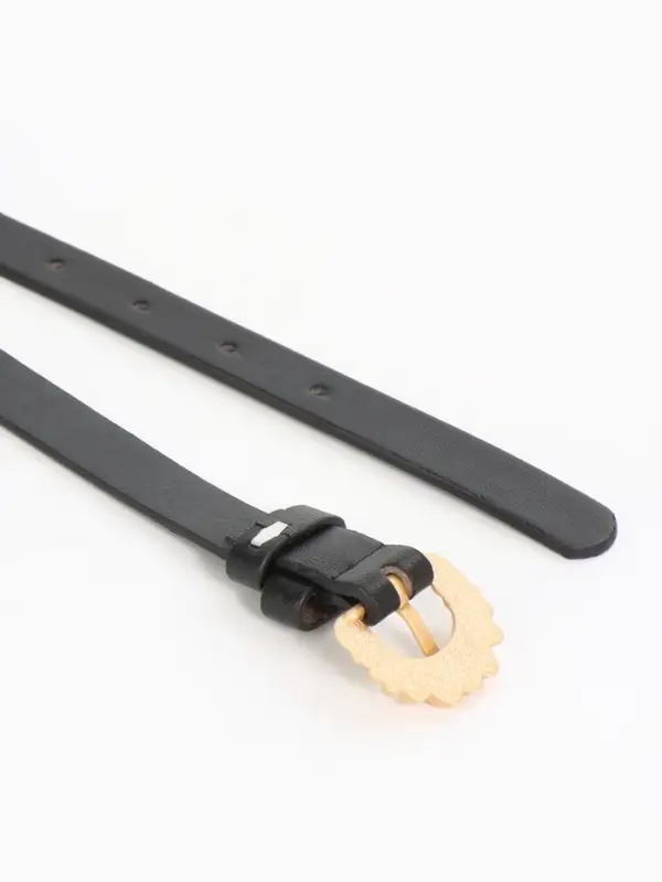 Ремень женский тонкий, 110&times;1.8 см, пряжка металл, чёрный