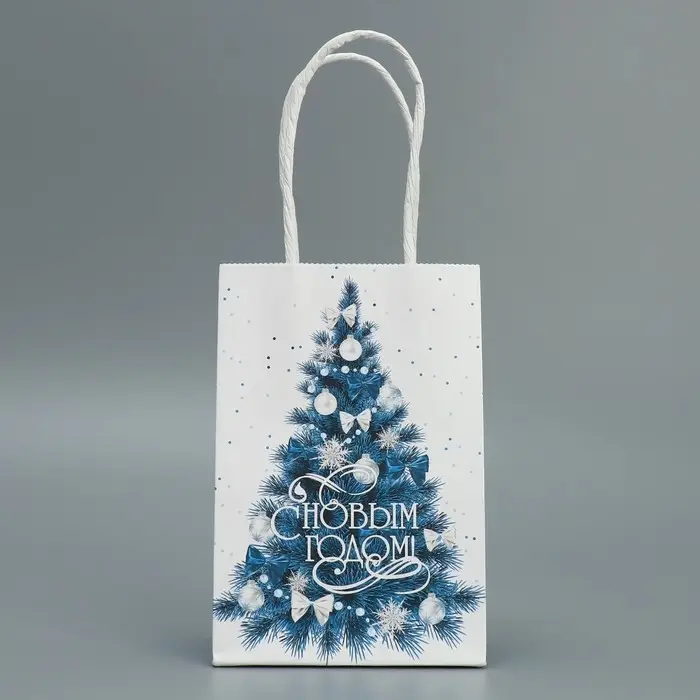 Пакет подарочный новогодний крафтовый «Снежная нежность», 15 х 10 х 6 см Пакет подарочный новогодний крафтовый «Снежная нежность», 15 х 10 х 6 см
