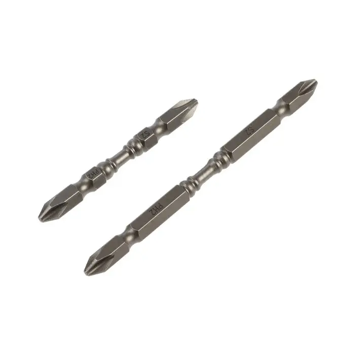 Набор бит ТУНДРА, сталь S2, круглый магнит, двухсторонняя, PH2&times;65 и 100 мм, 2 шт.