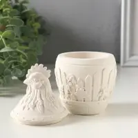 Шкатулка с крышкой для украшений &laquo;Петух&raquo;, 13&times;7 см, гипс