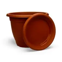 Горшок для цветов с поддоном &laquo;Борнео&raquo;, 25.8 л, пластиковый, цвет терракотовый