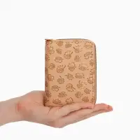 Кошелёк на молнии, 13&times;2&times;9 см, с принтом, бежевый