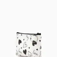 Кошелёк-монетница на молнии, 12&times;3.5&times;9 см, белый