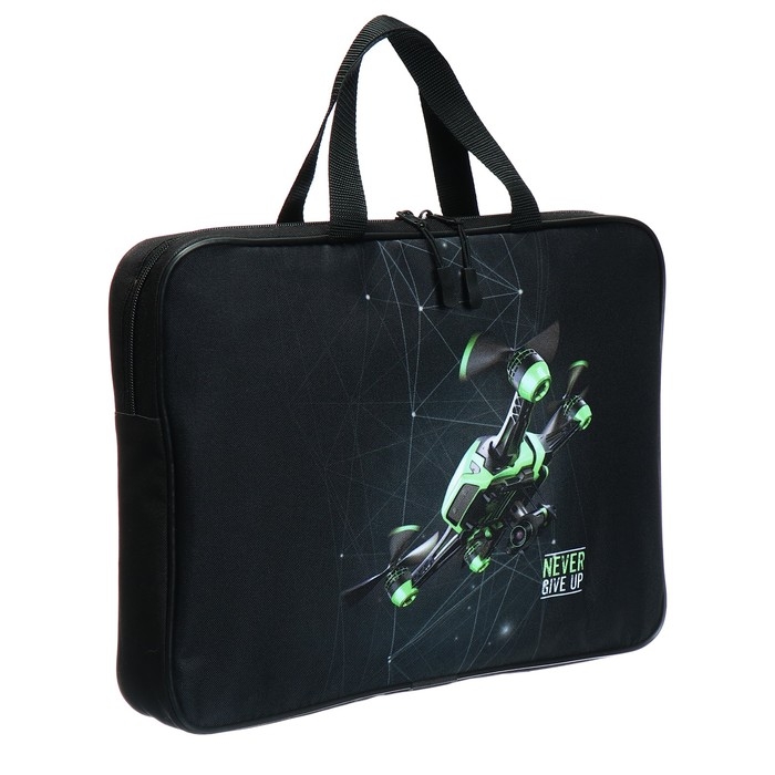 Папка с ручками текстильная А4, 370 х 280 х 60 мм, Stavia Папка с ручками текстильная А4, 370 х 280 х 60 мм, Stavia "Дрон"