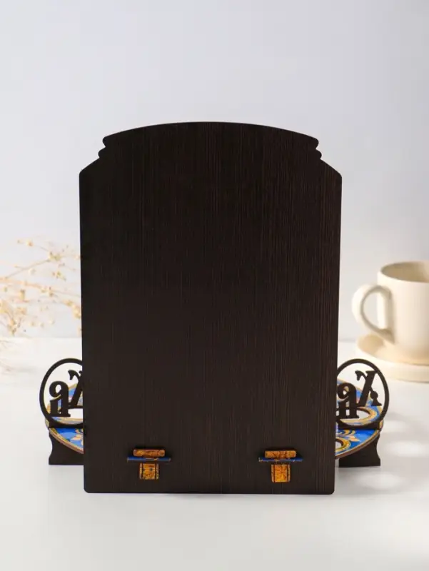 Подставка пасхальная для кулича и 9 яиц синяя.    25,5х22х25 см,  под кулич: 15,5 см