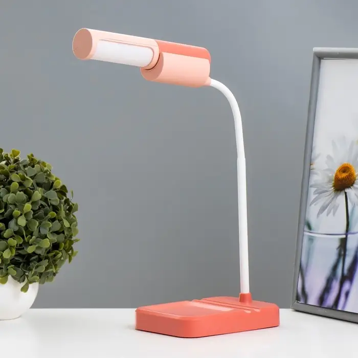 Лампа настольная RISALUX &laquo;Лансер&raquo;, светодиодная, 3.5 Вт, USB, АКБ, красно-розовая, 11&times;15&times;45 см