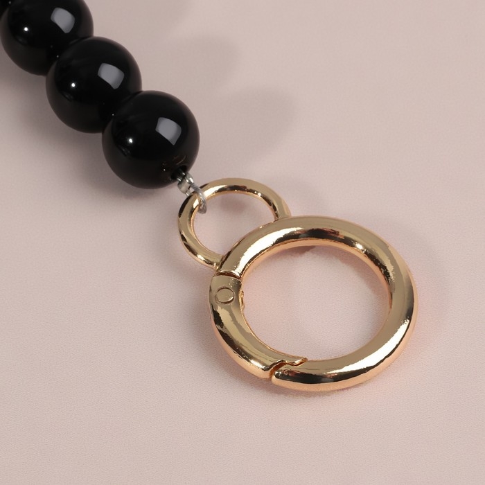 Ручка для сумки, бусы, d = 14 мм, 60 см, цвет чёрный/золотой Ручка для сумки, бусы, d = 14 мм, 60 см, цвет чёрный/золотой