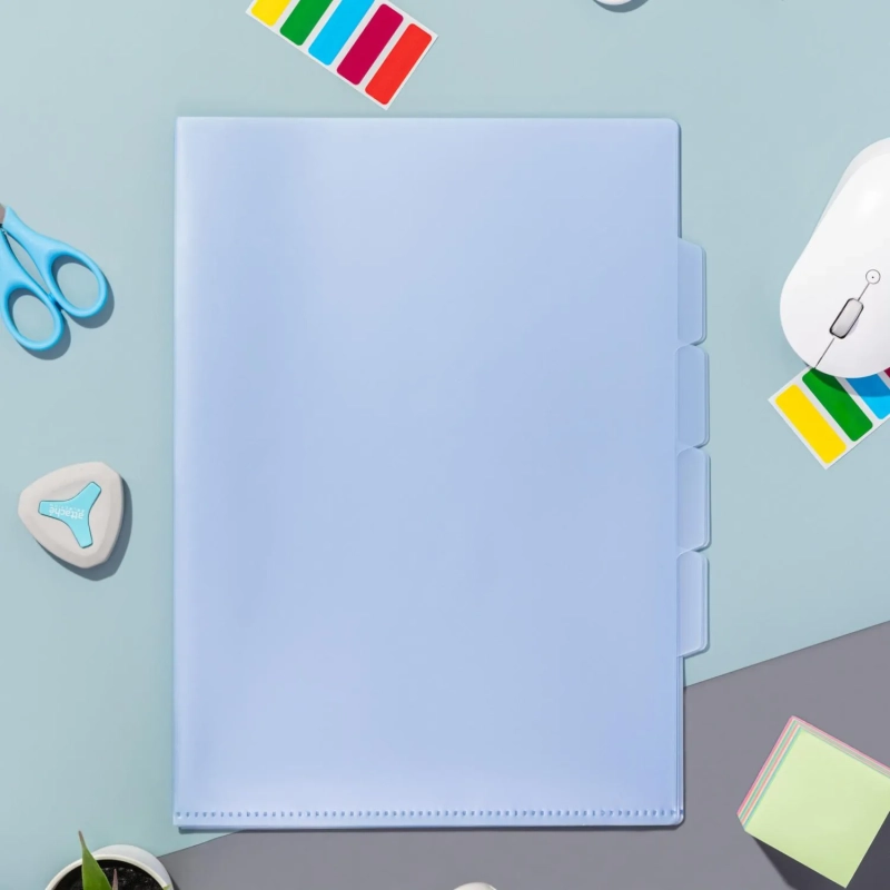 Папка уголок Attache Selection Breezee, А4, 200мкм, 3 отдел, глянец, 5шт/уп