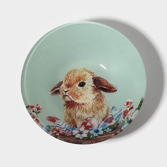 Набор тарелок стеклянных Доляна «Кролик», 19 предметов: 6 десертных тарелок, 6 обеденных тарелок, 6 мисок, салатник Набор тарелок стеклянных Доляна «Кролик», 19 предметов: 6 десертных тарелок, 6 обеденных тарелок, 6 мисок, салатник