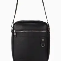 Сумка мужская, 21*7*25 см, отд на молнии, 2 н/карман, длин рег.ремень, черный