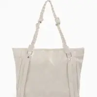 Сумка - шоппер женская на молнии, 44&times;10&times;29 см, однотонная, белая