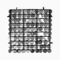 Панель с пайетками для фотозоны, круглые, 30&times;30 см, серебристая