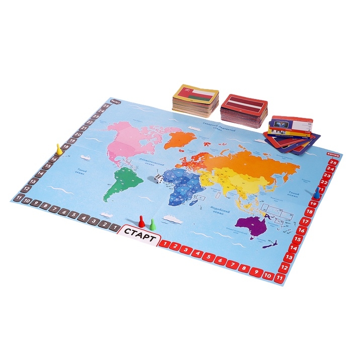 Настольная игра для детей на память «Путешествие вокруг света», от 3 игроков, 12+ Настольная игра для детей на память «Путешествие вокруг света», от 3 игроков, 12+