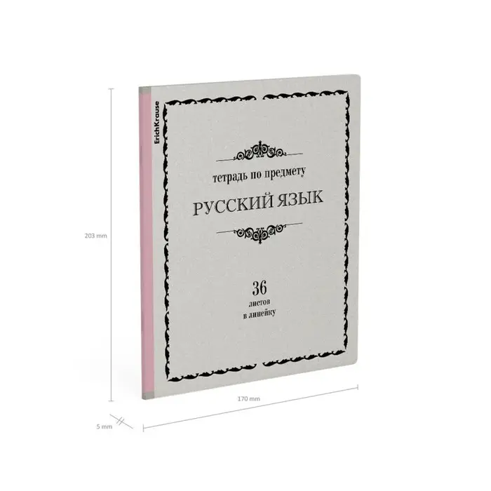 Тетрадь предметная РУССКИЙ ЯЗЫК, 36 листов в линейку, ErichKrause &laquo;Академкнига&raquo;, обложка мелованный картон, блок офсет 100% белизна, инфо-блок