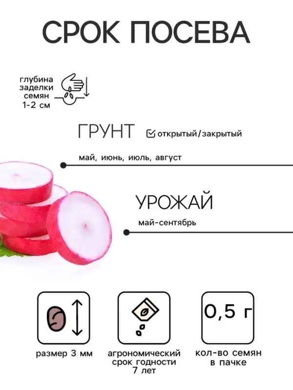 Семена Редис "Сора",0,5 гр