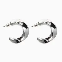 Серьги кольца &laquo;Кручение&raquo;, d=3 см, цвет серебро