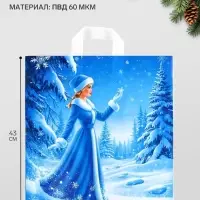 Пакет &laquo;Снегурочка&raquo;, полиэтиленовый с петлевой ручкой, 40&times;43 см, 60 мкм