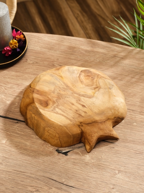 Тарелка Тарелка "Морская раковина" дерево Джати, 25х25х5 см, цв. коричневый