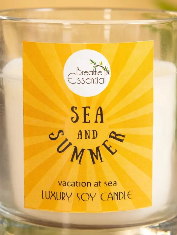 Свеча с кристаллом внутри Sea and Summer Свеча с кристаллом внутри Sea and Summer "Vacation at Sea" морской, 120 гр