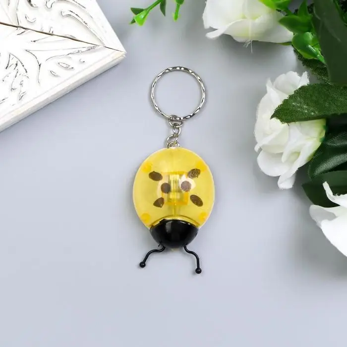 Фонарик брелок для ключей на кольце «Божья коровка», МИКС