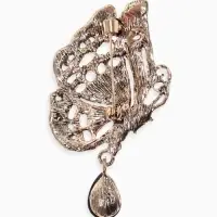 Брошь &laquo;Бабочка&raquo;, винтаж, коричневая в чернёном золоте