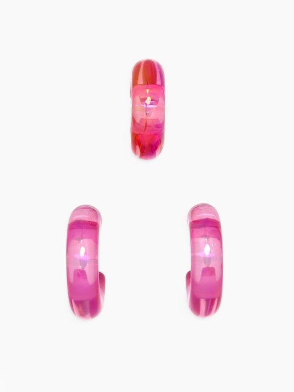 Набор серьги и каффы 3 шт «Нежность» капля, цвет розовый в серебре