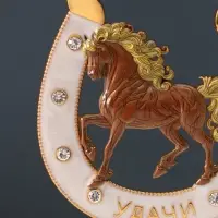 Сувенир-подкова «Удачи», 10,5х10,5х0,05см, эмаль, стразы