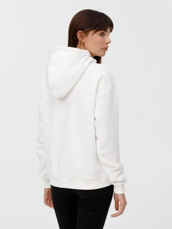 Толстовка унисекс оверсайз на молнии Zippy Terry, белая, размер XS/S Толстовка унисекс оверсайз на молнии Zippy Terry, белая, размер XS/S