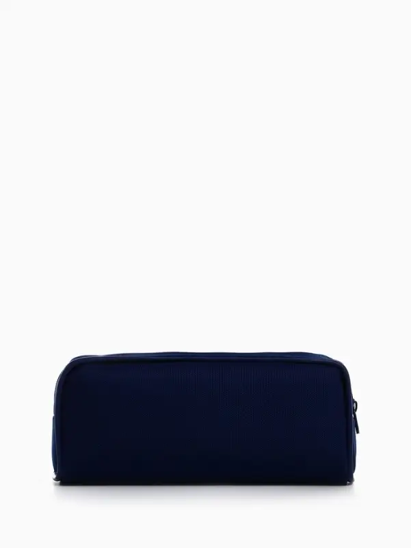 Косметичка - пенал на молнии с карманом, тёмно-синяя