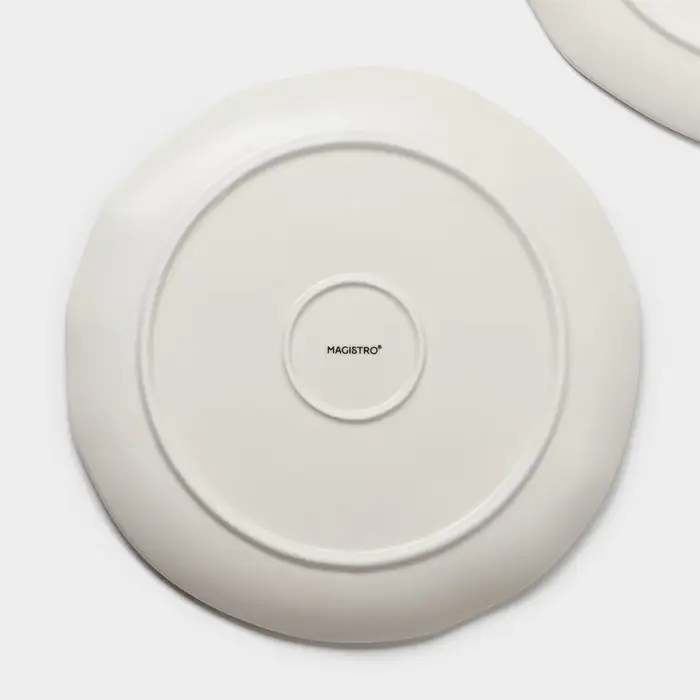 Тарелки Magistro Terazzo, d=27 см, набор 2 шт., фарфор, белые