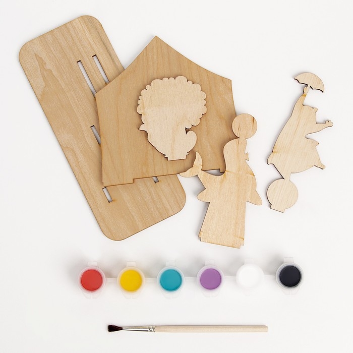 Роспись по дереву «Представление в цирке», сувенир Роспись по дереву «Представление в цирке», сувенир