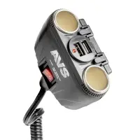 Разветвитель прикуривателя AVS 12/24 (на 2 выхода+2USB) CS230U