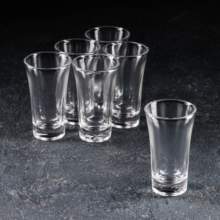 Набор стопок стеклянных «Текила», 70 мл, 5×8,5 см, 6 шт Набор стопок стеклянных «Текила», 70 мл, 5×8,5 см, 6 шт