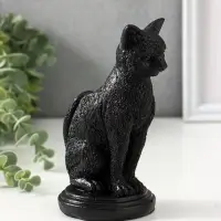 Подсвечник на 1 свечу &laquo;Кошка&raquo;, полистоун, 17&times;10&times;8 см, чёрный
