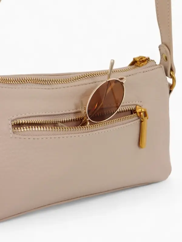 Сумка женская багет TEXTURA на молнии, 27&times;8&times;13 см, бежевая