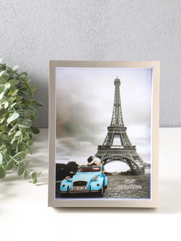 Фоторамка пластик 15х20 см "Ламберто" серебро с белым 21х16х3,5 см