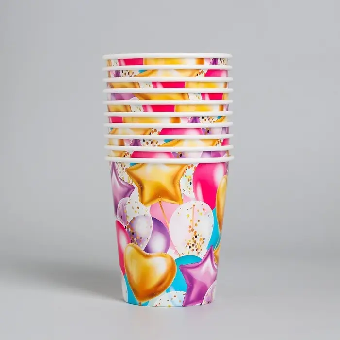 Стакан одноразовый бумажный «Шары», 250 мл