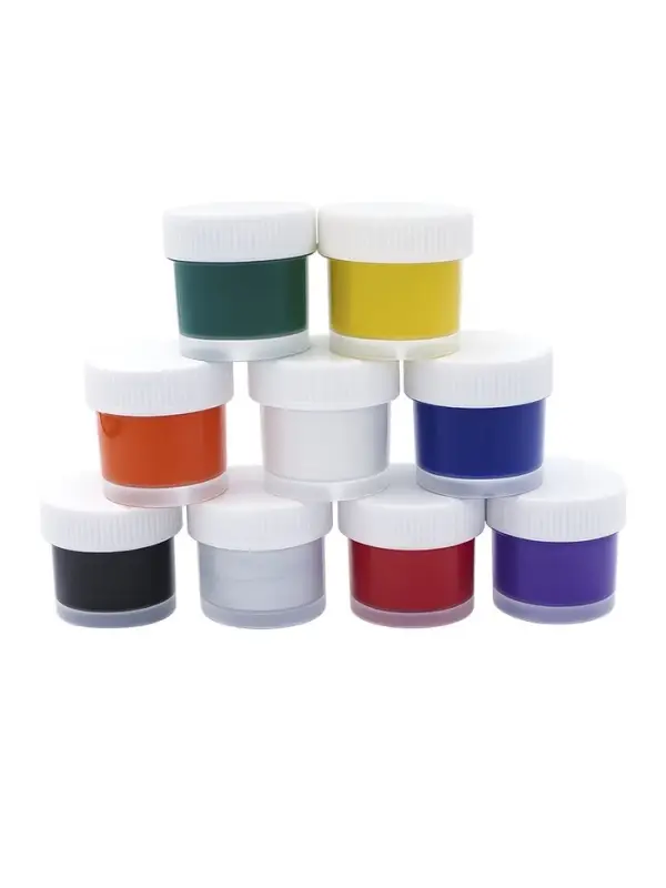 Краска по ткани акриловые, набор 9 цветов * 15 мл, с блёстками + классические