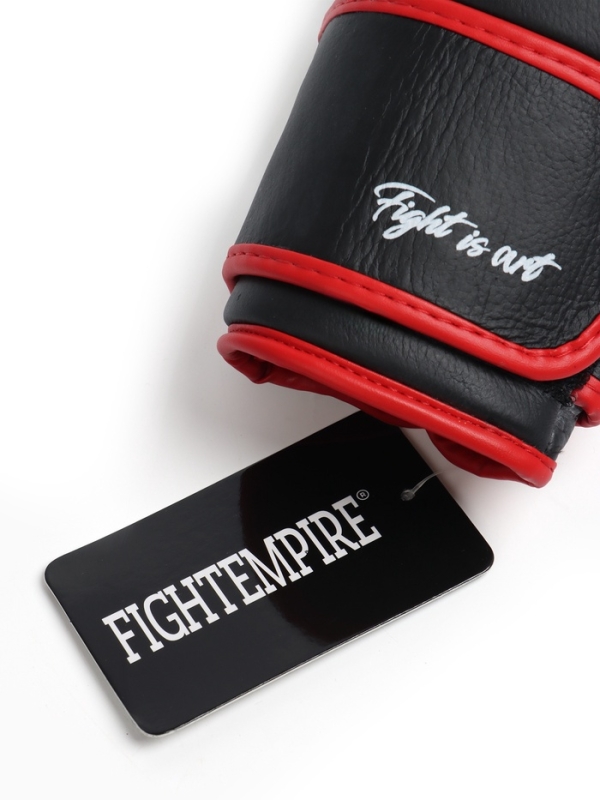 Боксерские перчатки FIGHT EMPIRE, ART, натуральная кожа, чёрные, размер 12 oz