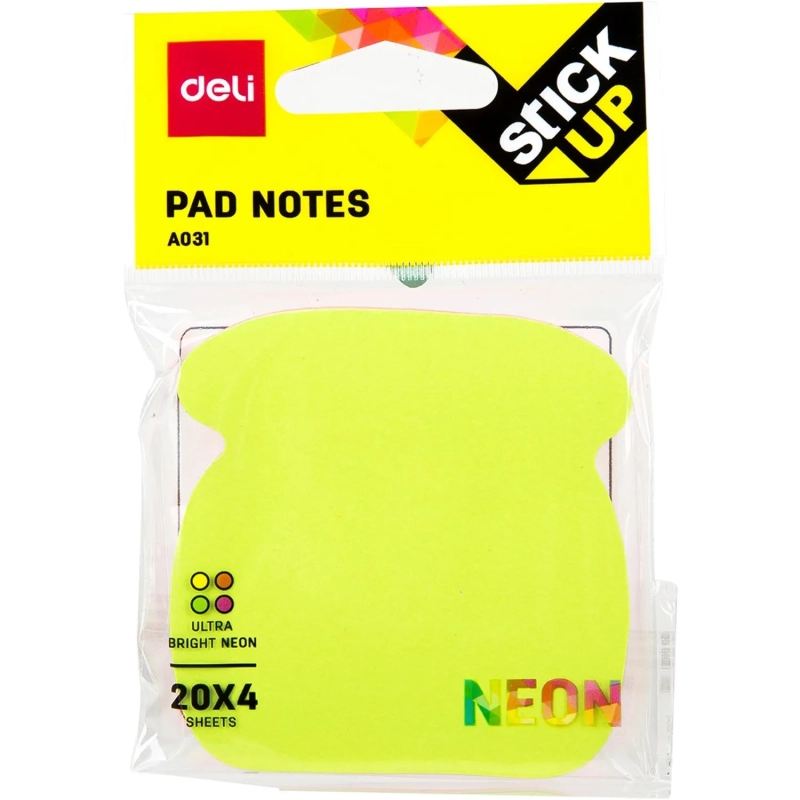 Стикеры с клеевым краем Deli 76х76 мм,20 листов,форма в асс-те &nbsp; &nbsp; &nbsp;