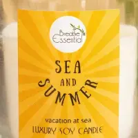 Свеча с кристаллом внутри Sea and Summer Vacation at Sea, 120 г, соевый воск, морской
