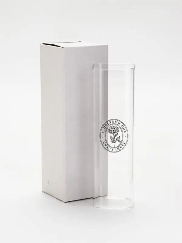 Ваза стеклянная для цветов &laquo;Счастливая&raquo;, 6&times;20 см, 530 мл