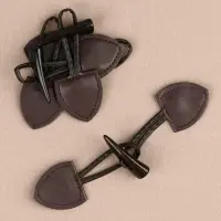 Застёжка-клевант 16&times;3.6 см, 3 шт., коричневая